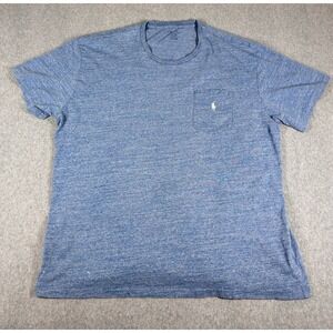 Polo RALPH Lauren Crew T-SHIRT - XL BLUE HEATHER WHITE PONY POCKET
